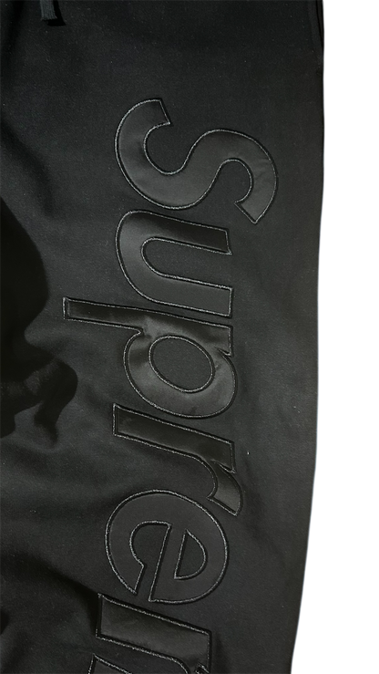 Supreme Satin Appliqué Sweatpants Black