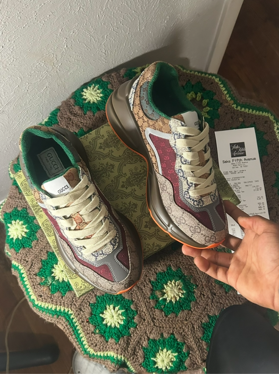Gucci GG Rhyton 'Brick Red' Sneakers