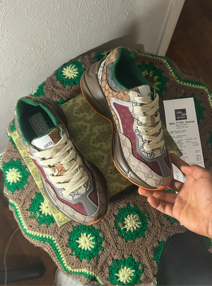 Gucci GG Rhyton 'Brick Red' Sneakers