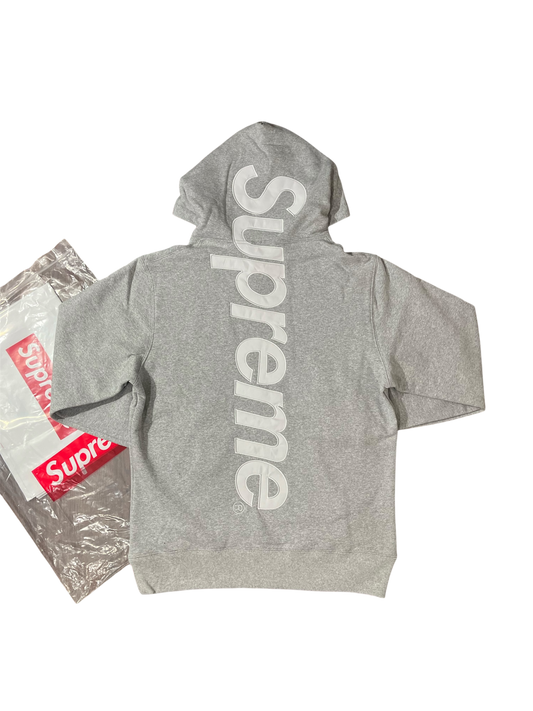 Supreme Satin Applique Hoodie Grey