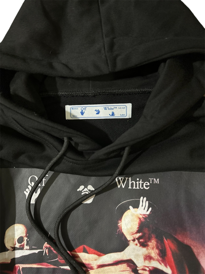 OFF-WHITE Caravaggio Diag Sleeve Hoodie Black/ Red