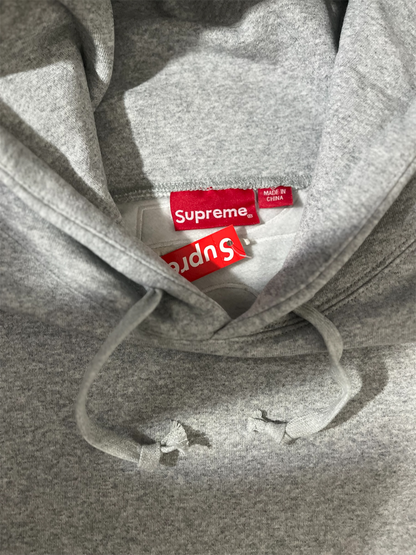 Supreme Satin Applique Hoodie Grey