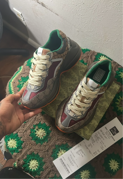 Gucci GG Rhyton 'Brick Red' Sneakers