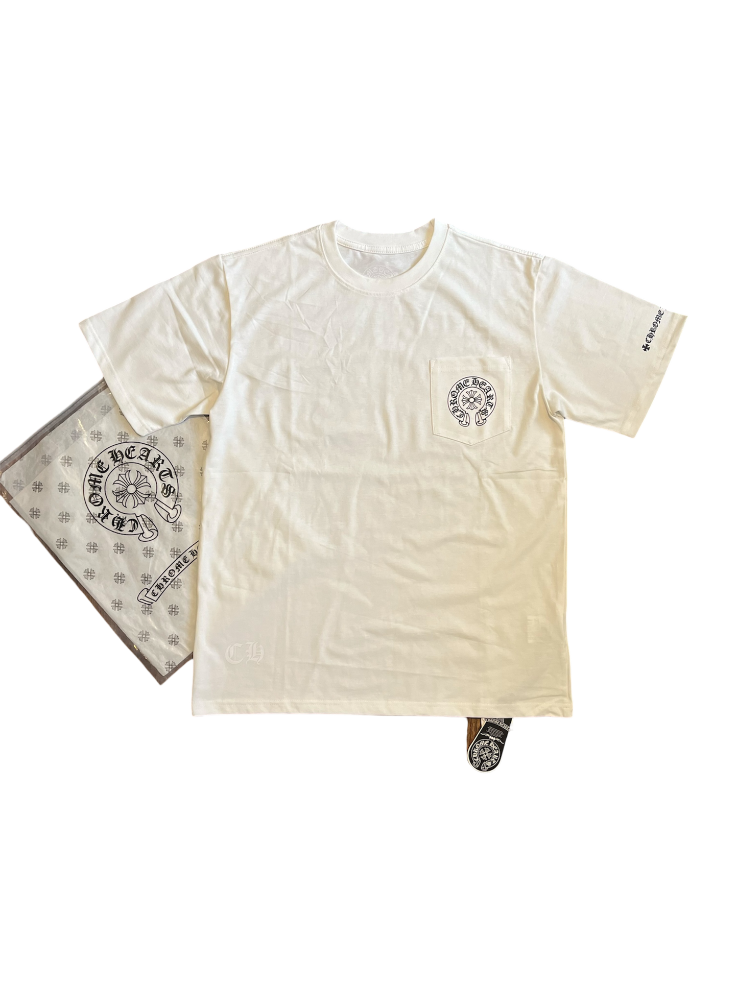Chrome Hearts Pocket Horseshoe
Logo T-shirt 'White'