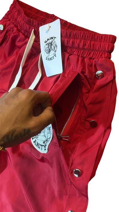 Saint Vanity Nylon Track Pants Red