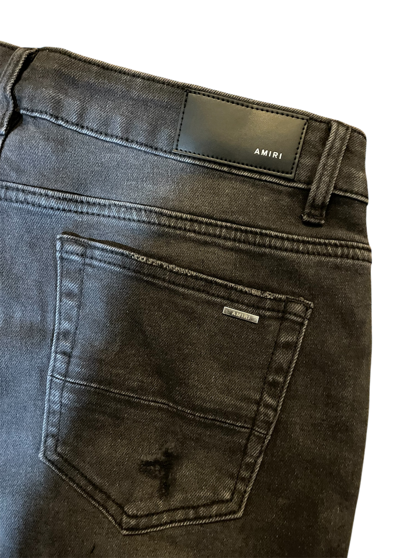 Amiri Dark Grey & Grey Varsity Logo Denim Jeans