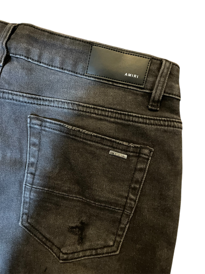Amiri Dark Grey & Grey Varsity Logo Denim Jeans