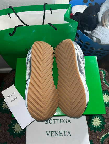 Bottega Veneta Orbit Sneakers Silver/ Optic White Rubber