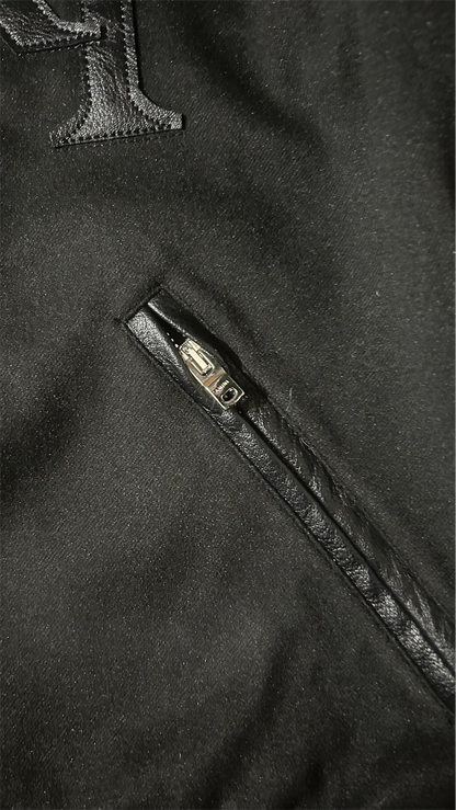 Amiri Black Staggered Wool Varsity Jacket