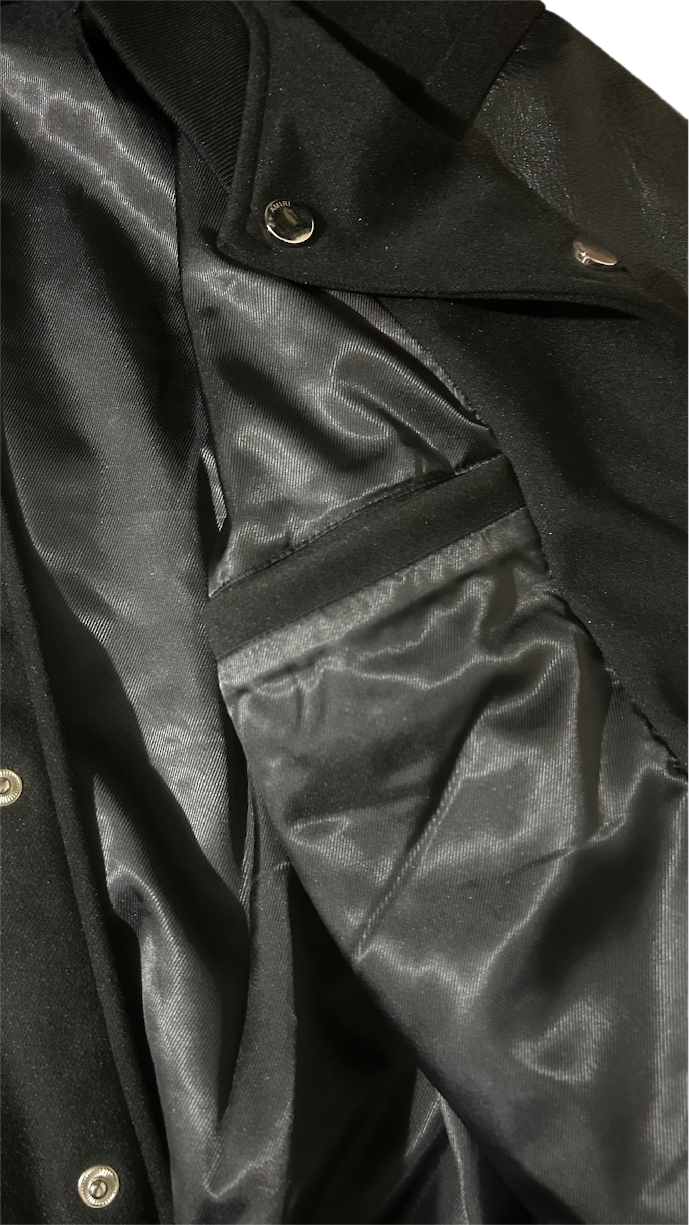 Amiri Black Staggered Wool Varsity Jacket