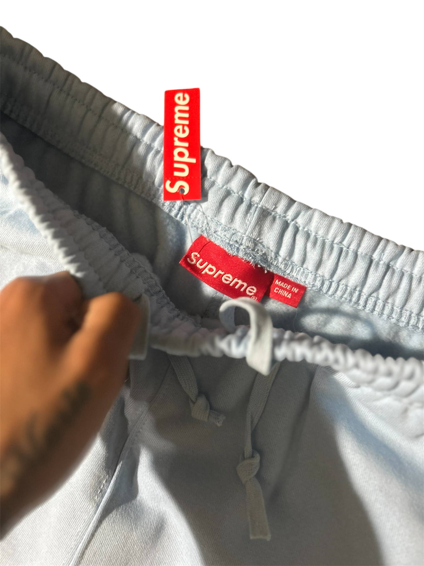 Supreme Satin Applique Sweatpants Blue