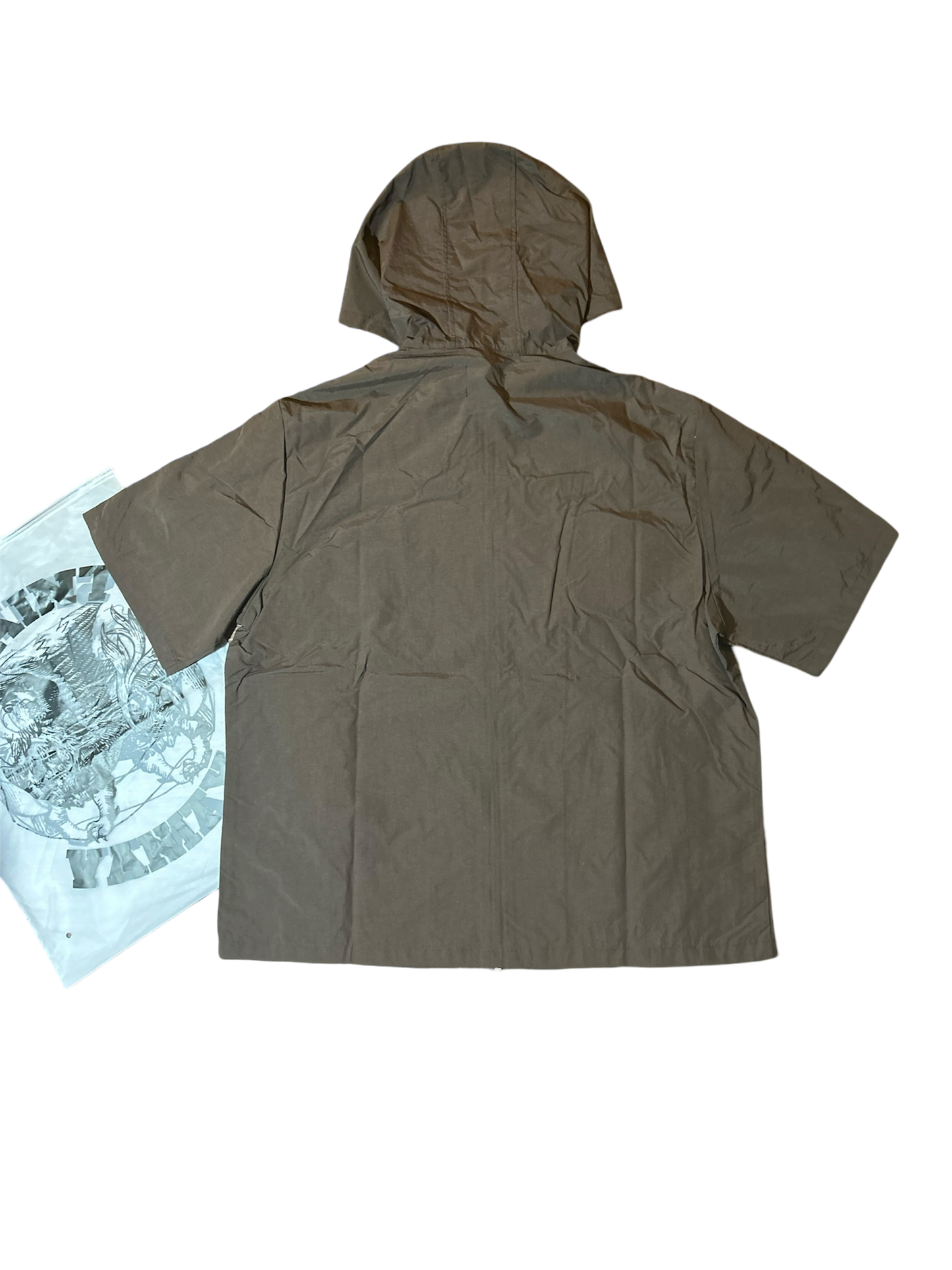 Saint Vanity Hooded Nylon Top Brown