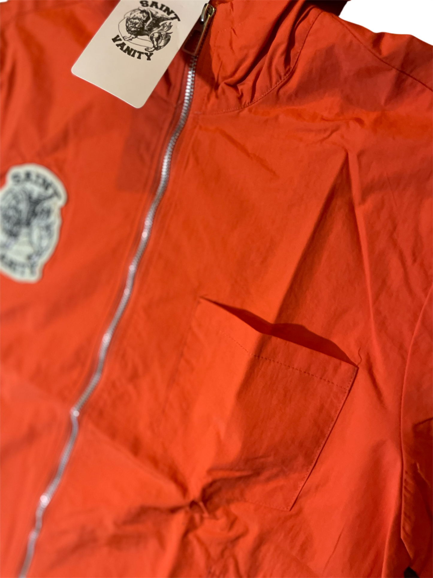 Saint Vanity Hooded Nylon Top Orange
