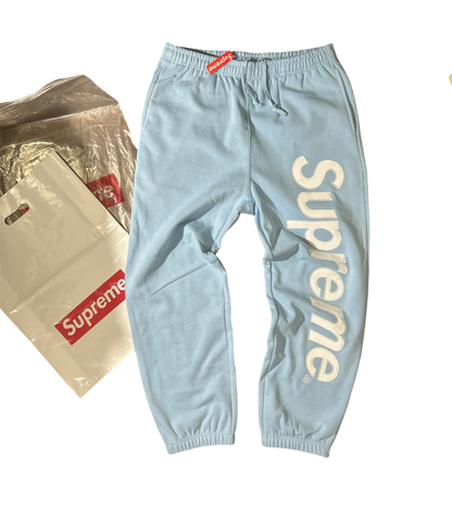 Supreme Satin Applique Sweatpants Blue