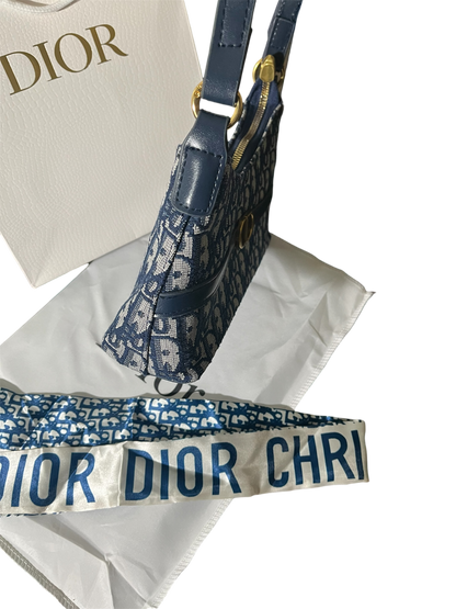 Blue Dior Oblique Jacquard 30 Montaigne Cigale Mini Bag