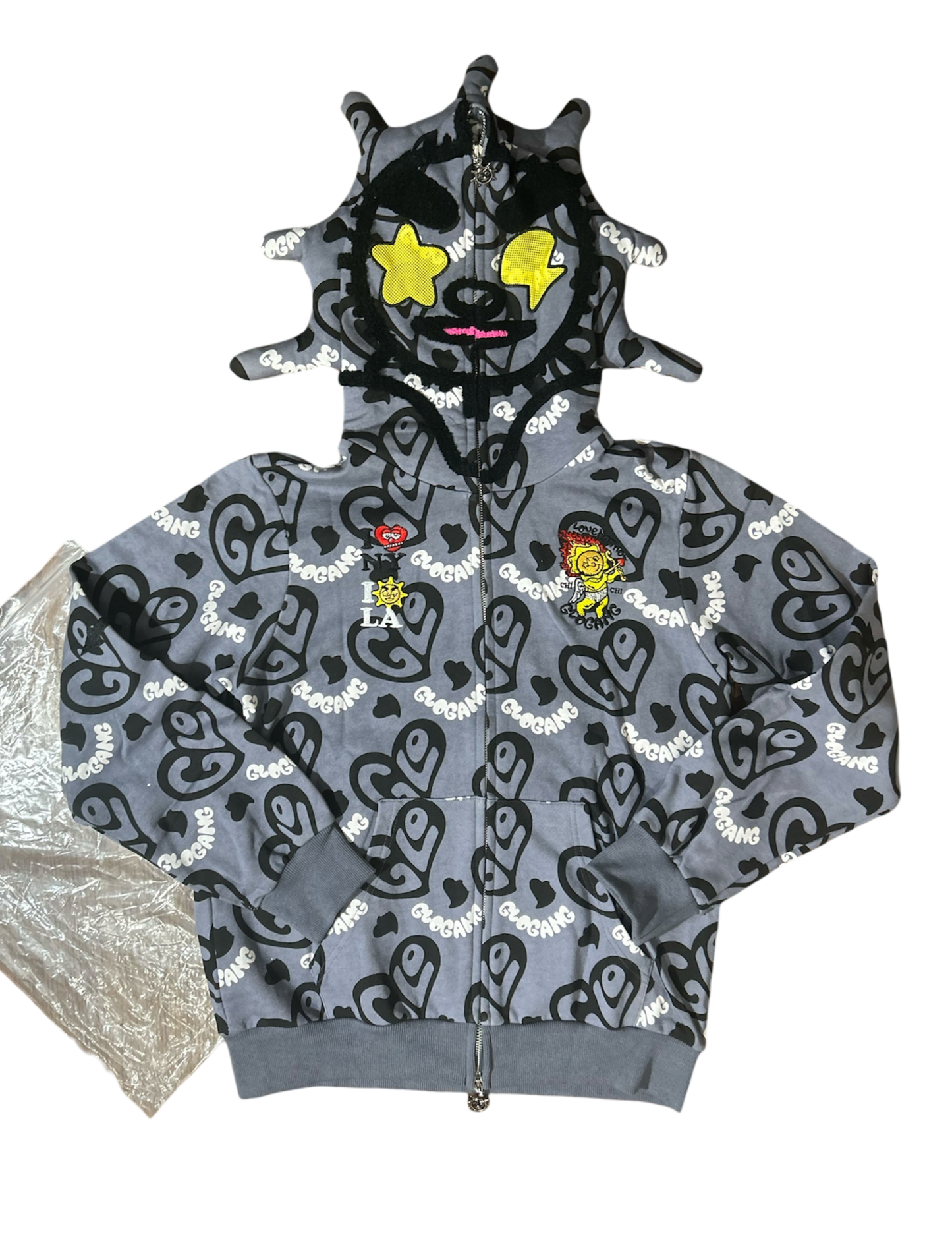 I Heart Glo Full Zip Hoodie Black