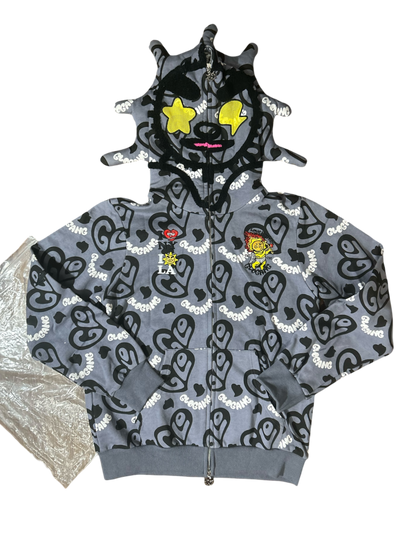 I Heart Glo Full Zip Hoodie Black