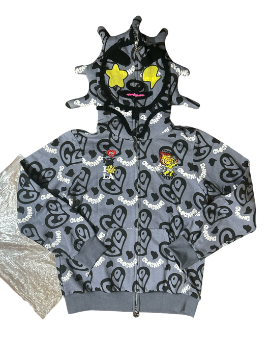 I Heart Glo Full Zip Hoodie Black
