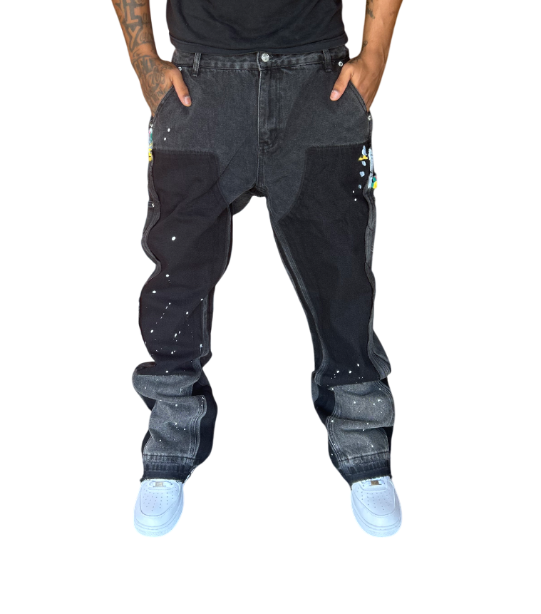 Galley Dept. Painted Carpenter
Flare Black Denim