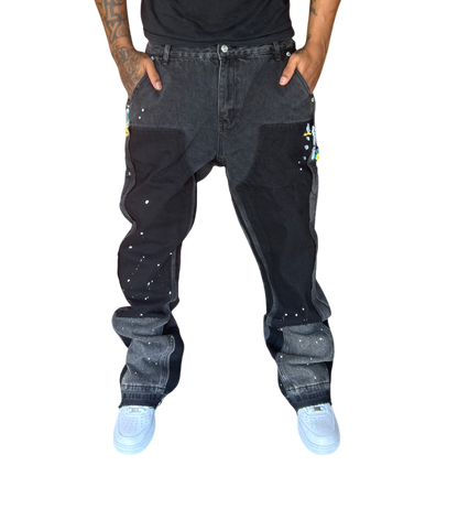 Galley Dept. Painted Carpenter
Flare Black Denim