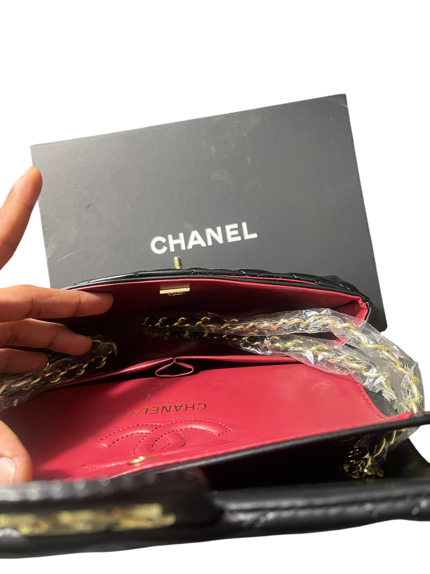 Chanel Black Lambskin Quilted Double Flap Bag