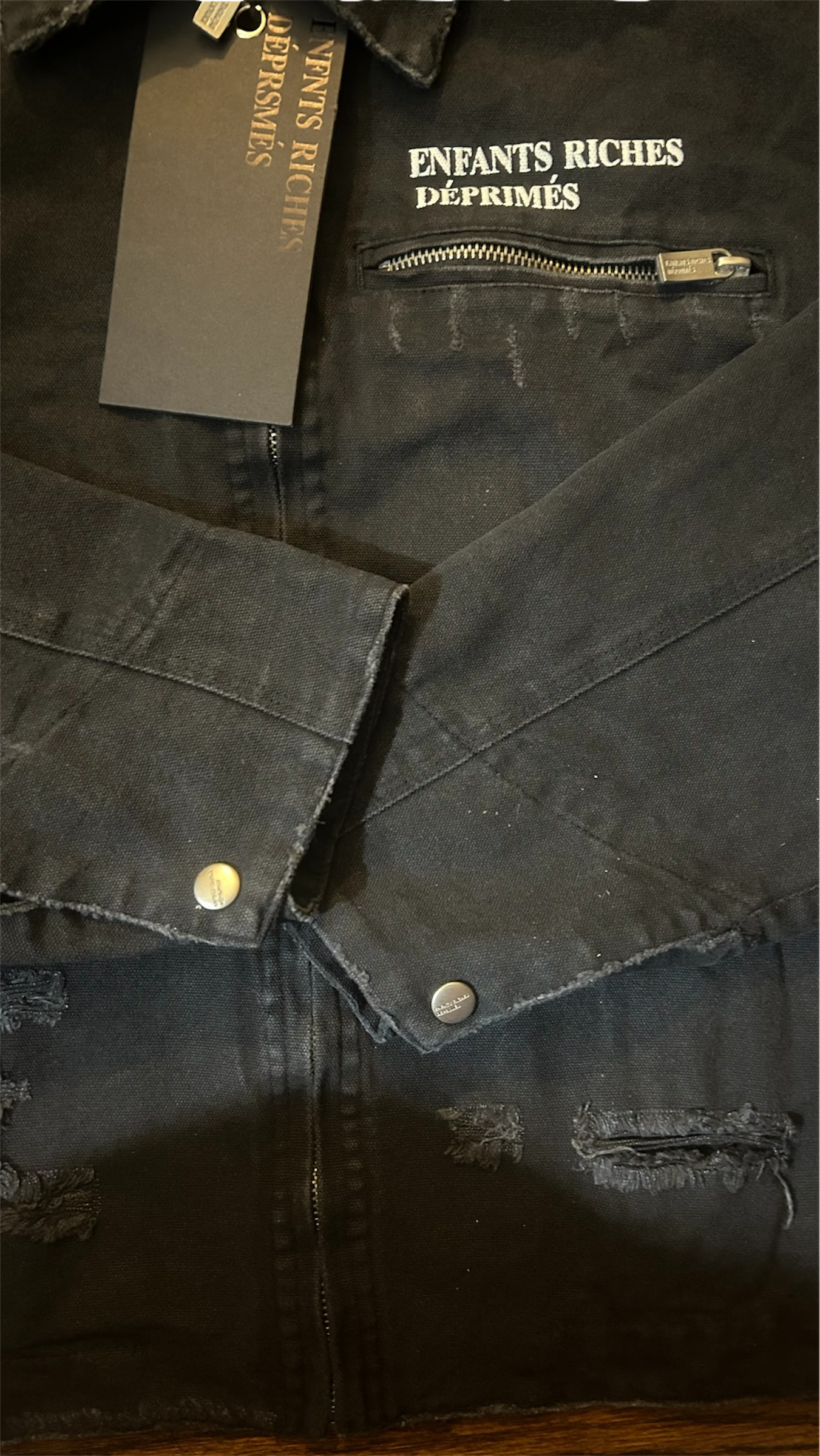 Enfants Riches Déprimés Black Distressed Jacket