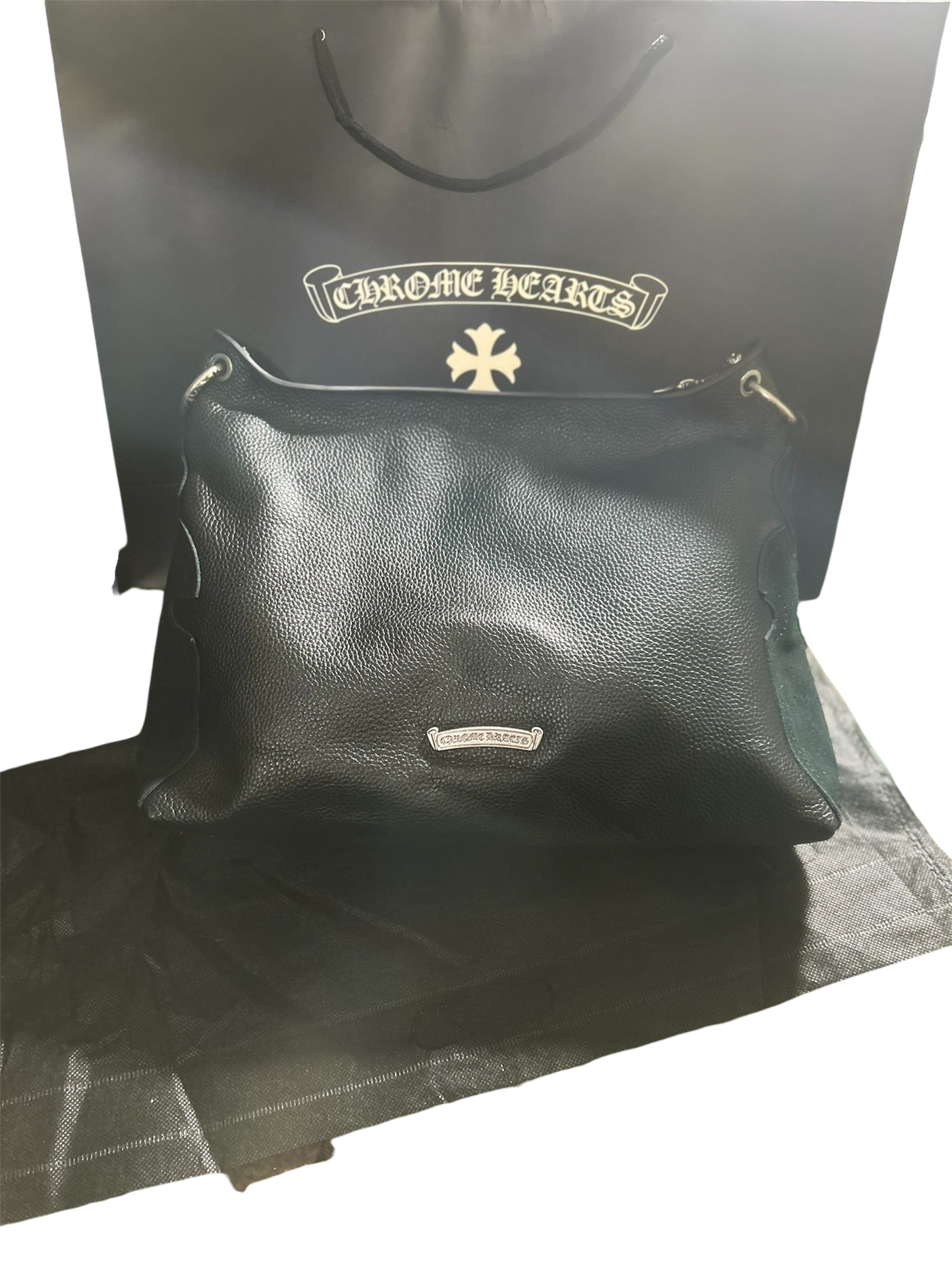 Chrome Hearts Black Cross Shoulder Tote Bag