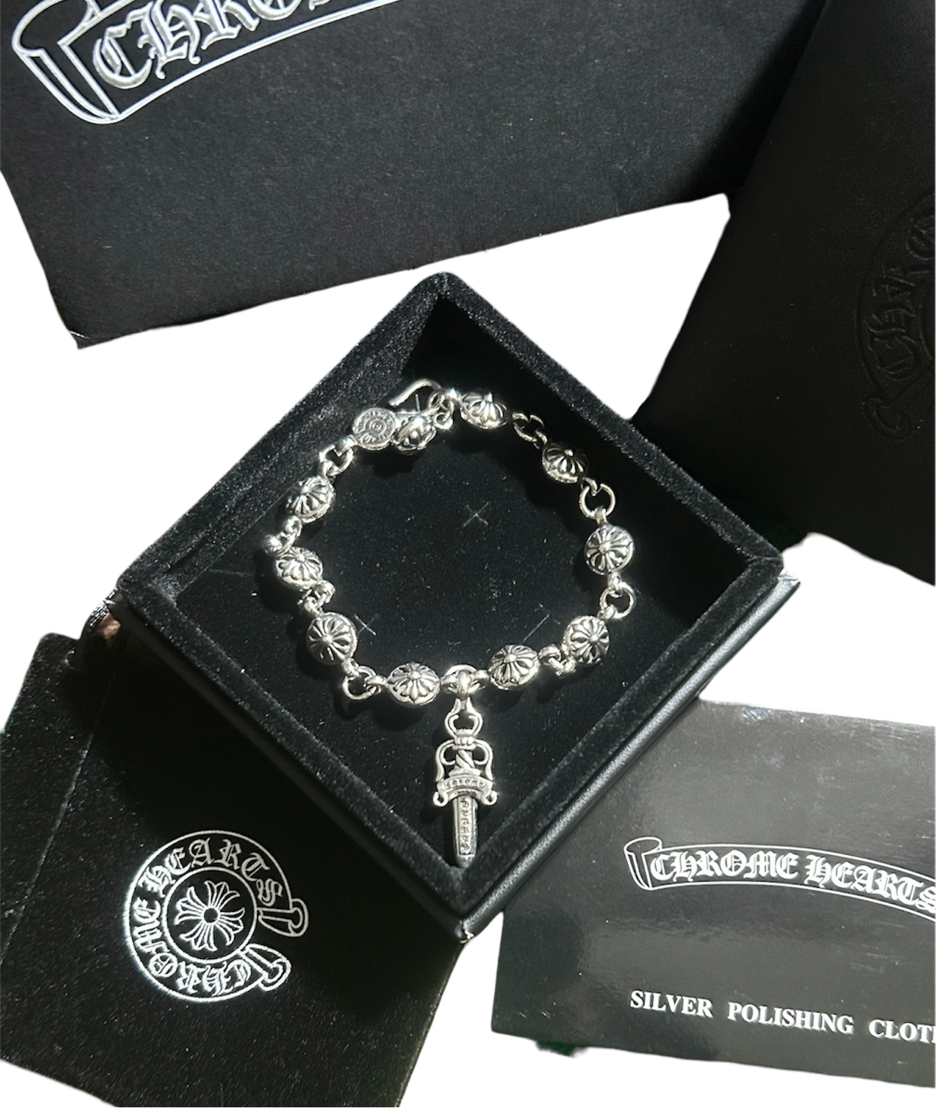 Chrome Hearts Tiny Plusball Dagger Bracelet