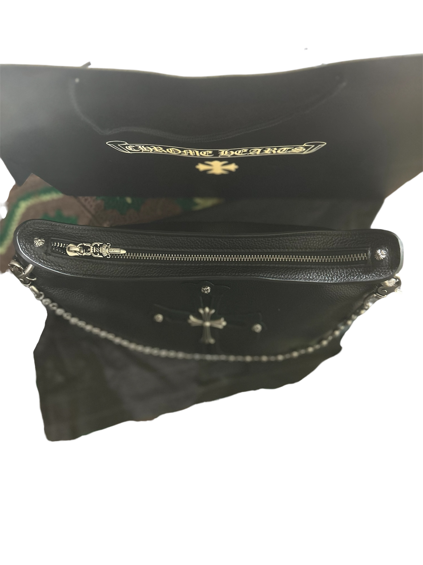 Chrome Hearts Black Cross Shoulder Tote Bag