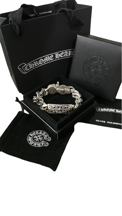 Chrome Hearts Floral Cross Link Bracelet