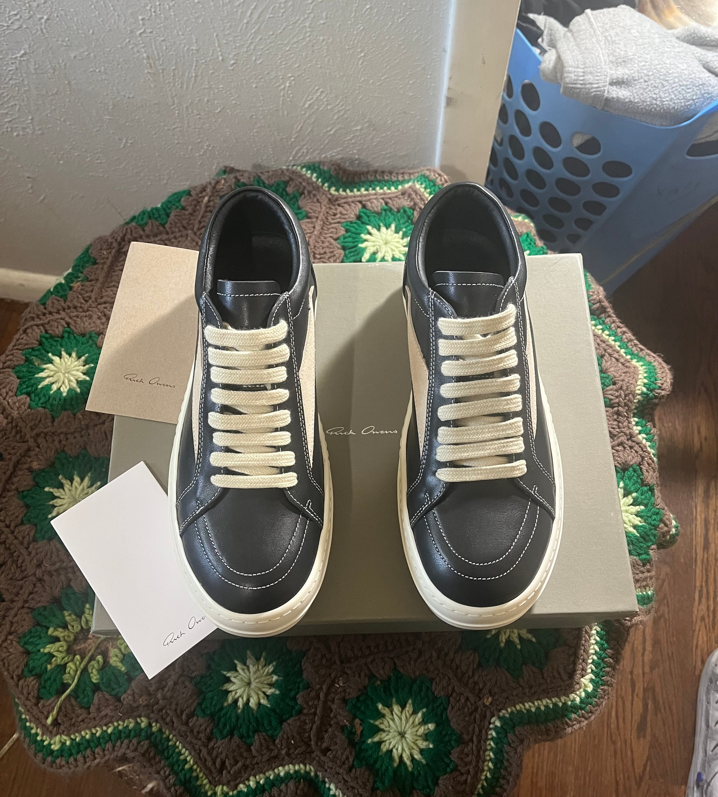 Rick Owens Black Hollywood Vintage Sneakers