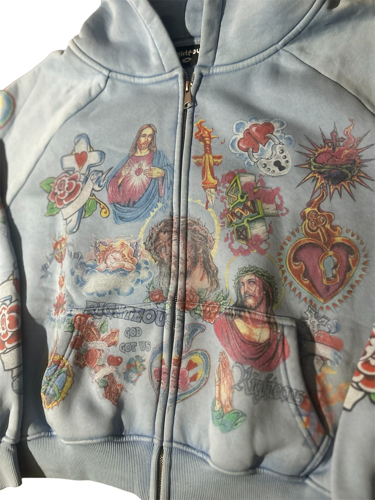 We Are Righteous Risen King Zip Up Blue