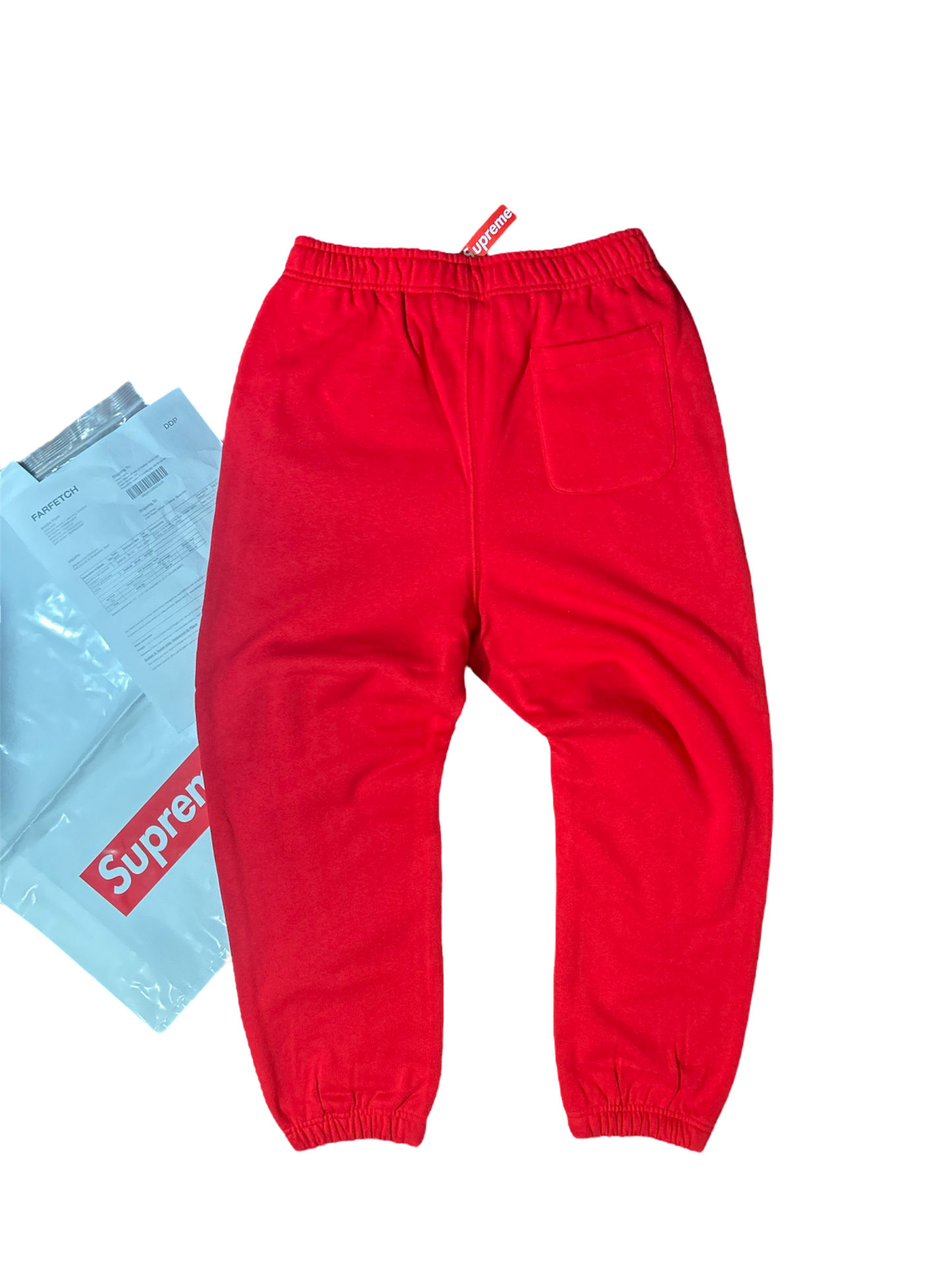 Supreme Satin Appliqué Sweatpants Red