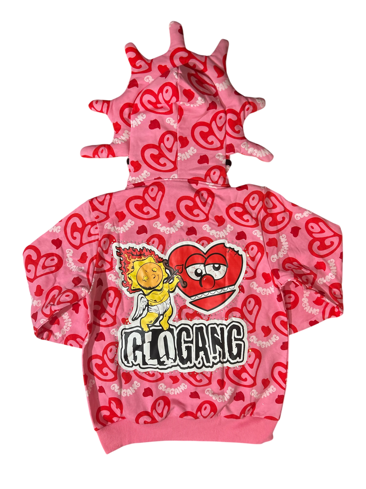 I Heart Glo Full Zip Hoodie Pink