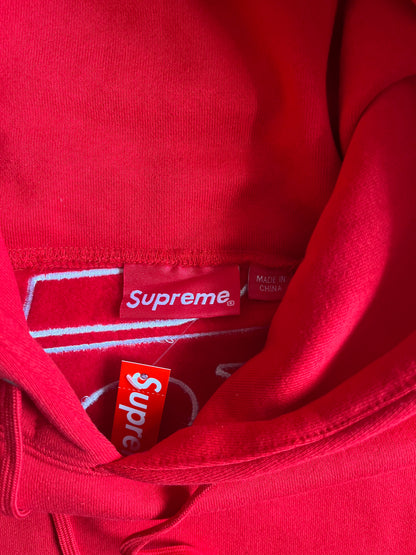Supreme Satin Applique Hoodie Red