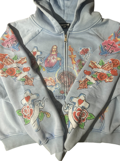 We Are Righteous Risen King Zip Up Blue