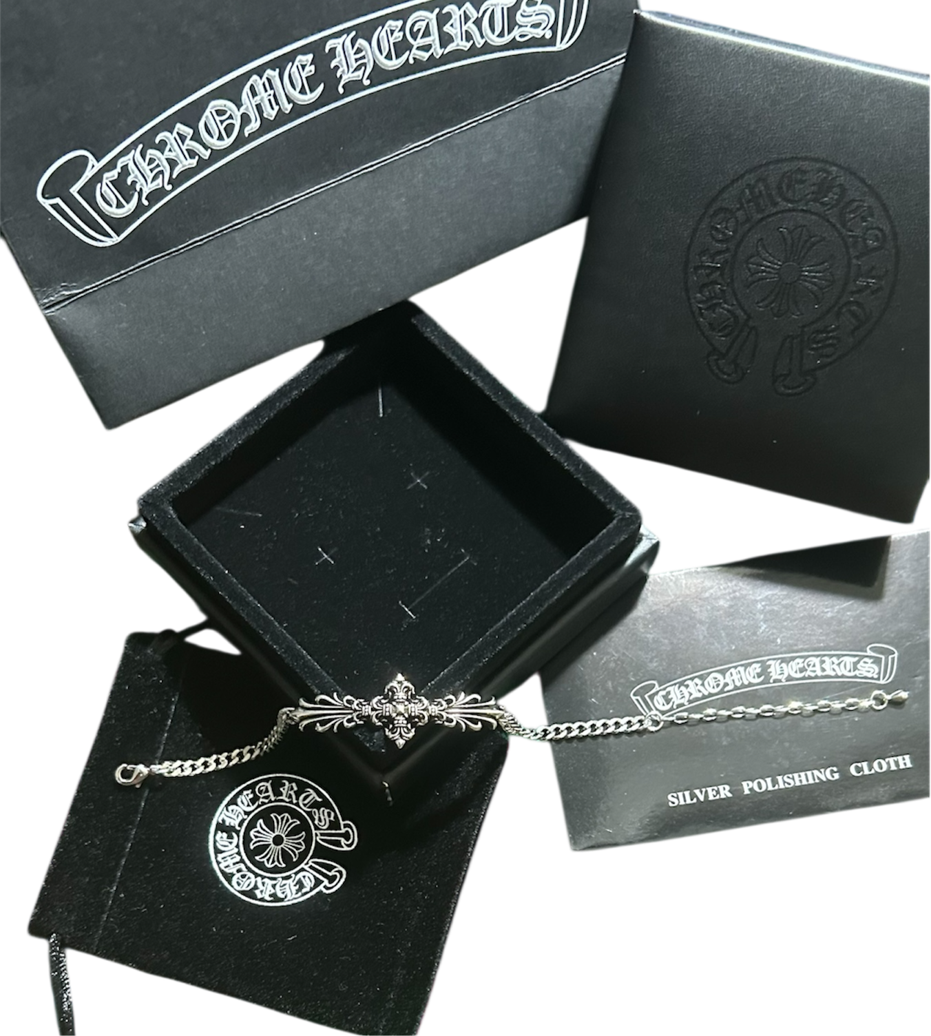 Chrome Hearts Filigree Cross Adjustable Bracelet