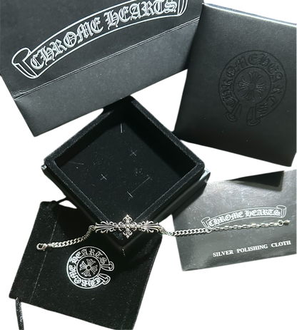 Chrome Hearts Filigree Cross Adjustable Bracelet